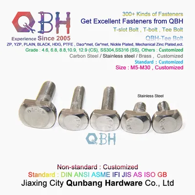 Qbh SS304 SS316 Photovoltaic Solar Power Energy Panel Rack Stainless Steel Customized Non-Standard Tee T Head Bolt