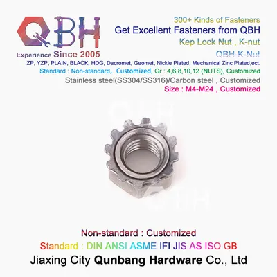Qbh SS304 SS316 SUS304 SUS316 Stainless Steel K-Nut Star Nut