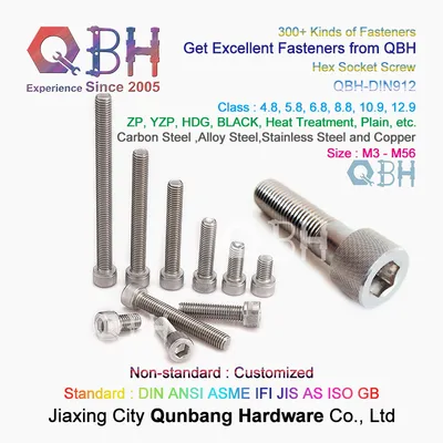 Qbh Ss SUS 304/316 Stainless Steel Toy/Furniture DIN 912 Metric Hex Cap Socket Head Bolt