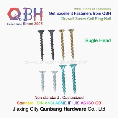 Qbh Standard Customized Black Zinc HDG Heat Treatment Dacromet Geomet C1022A Dry Wall Drywall Screws