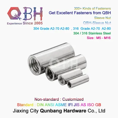 Qbh Standard Customized Non-Standard Height Long Round Stainless Steel Sleeve Female Screw
