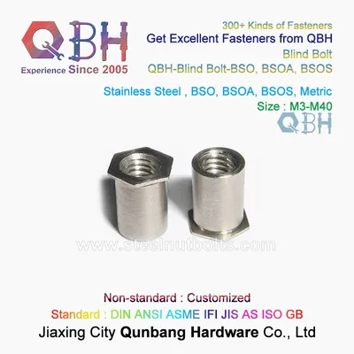 Qbh Standard Machinery Mechanical Hydraulic Pneumatic Press Self-Clinching Standoffs Hollow Groove Hex Plate Insert Nut