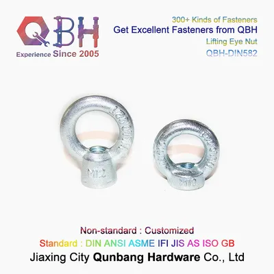 Qbh Standard ODM OEM Customized Black Yellow Zinc Plain HDG Carton Steel DIN582 Lifting Eye Ring Nut