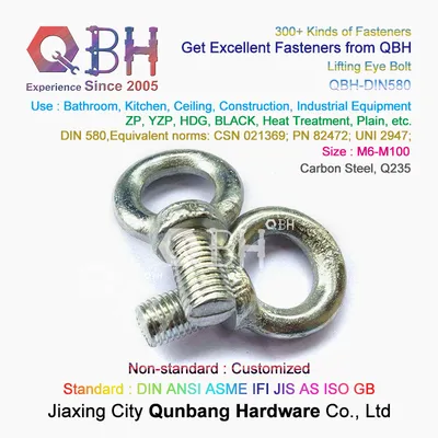 Qbh Wholesale OEM ODM Bathroom Faucets Hex Nut Lifting Eye Bolt Woodscrews Screw Hooks Spare Fastener Sanitary Accessories